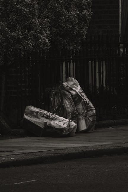 A close-up image showing a person crouched on an outdoor pavement surface, holding a small piece of broken white ceramic or porcelain with visible green and brown markings, attached to a wooden craft 